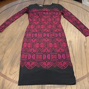 Maggy London long-sleeved midi jersey dress